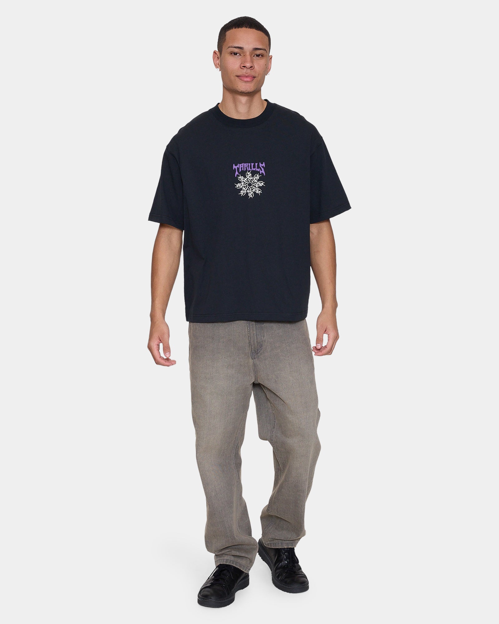 Mens Stagger Oversized Cropped T-Shirt