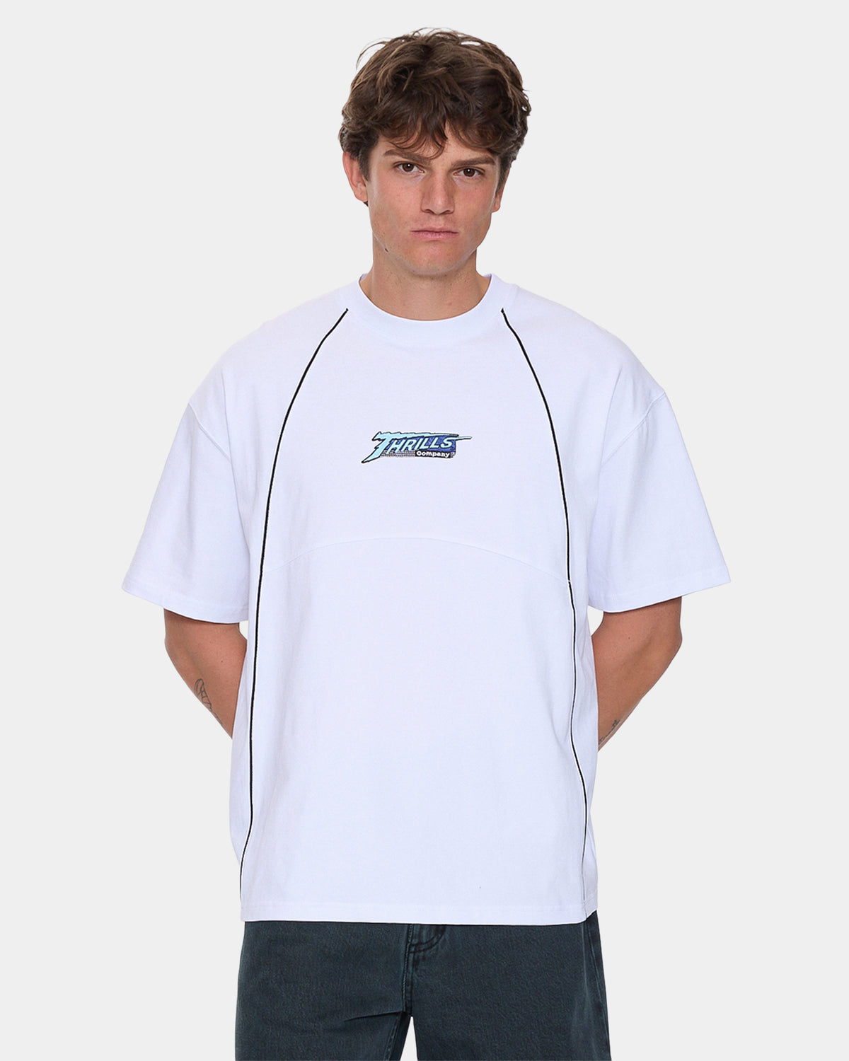 Mens Heavy Voltage Oversized Cropped T-Shirt