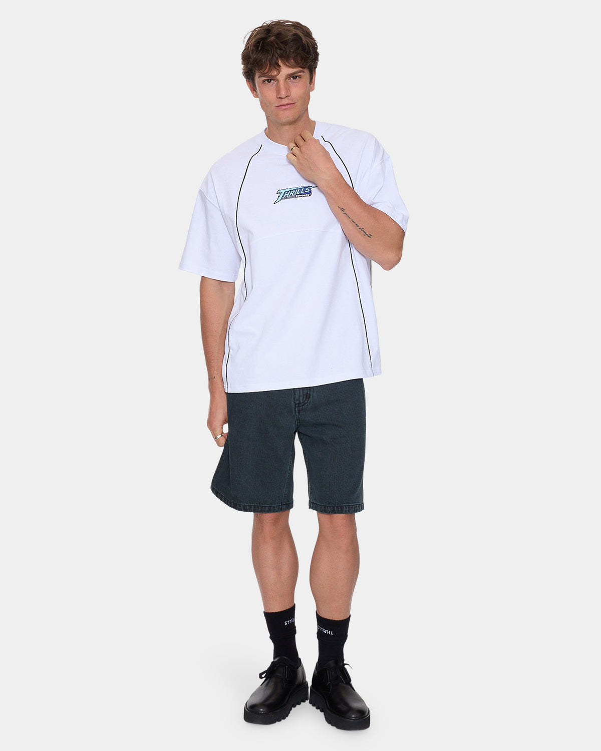Mens Heavy Voltage Oversized Cropped T-Shirt