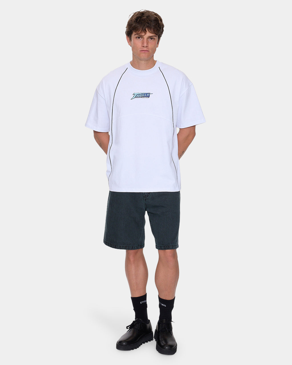 Mens Heavy Voltage Oversized Cropped T-Shirt