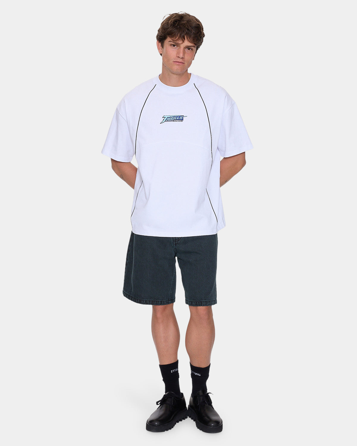Mens Heavy Voltage Oversized Cropped T-Shirt