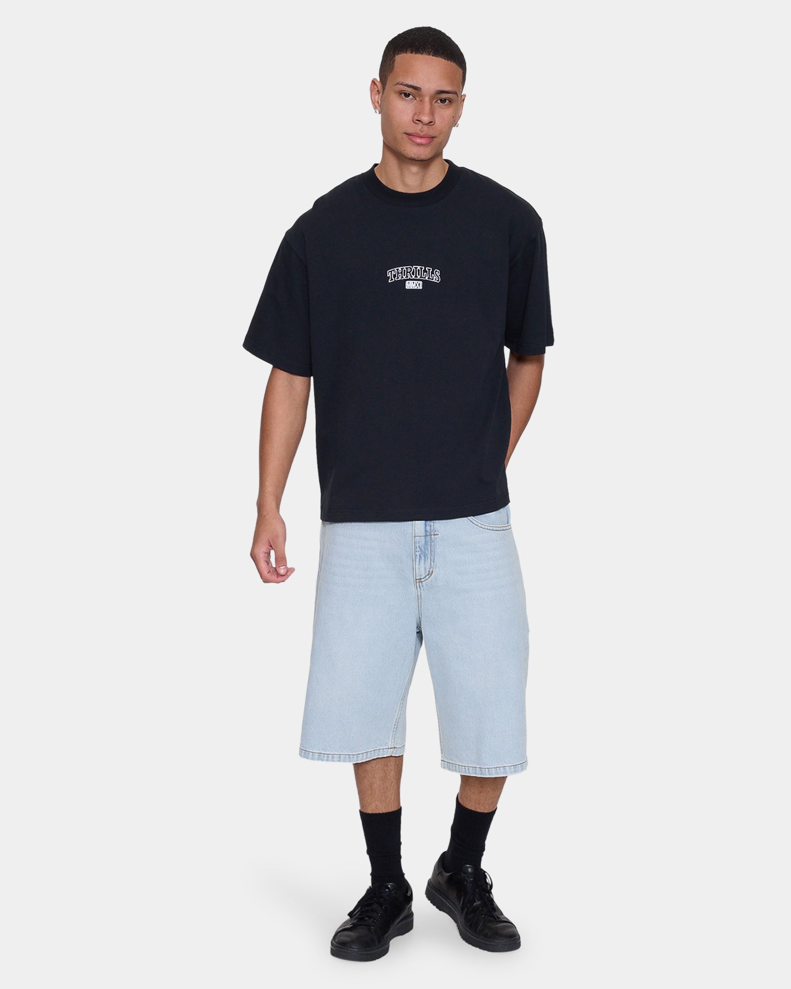 Mens Victory Embro Oversized Cropped T-Shirt