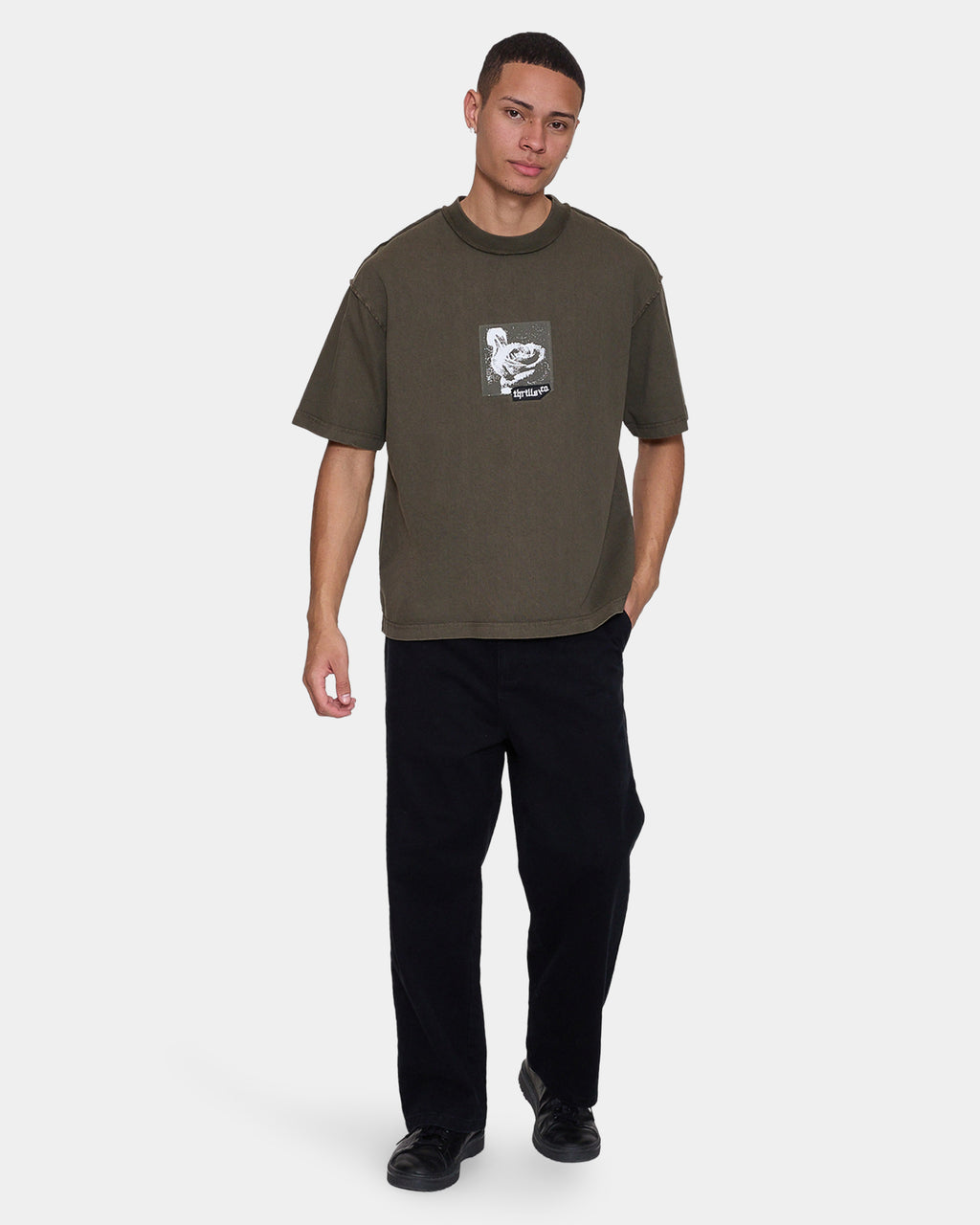 Mens Rose Brigade Oversized Cropped T-Shirt