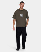 Mens Rose Brigade Oversized Cropped T-Shirt
