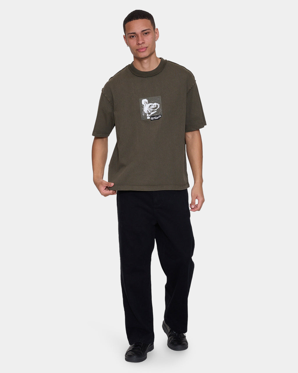Mens Rose Brigade Oversized Cropped T-Shirt