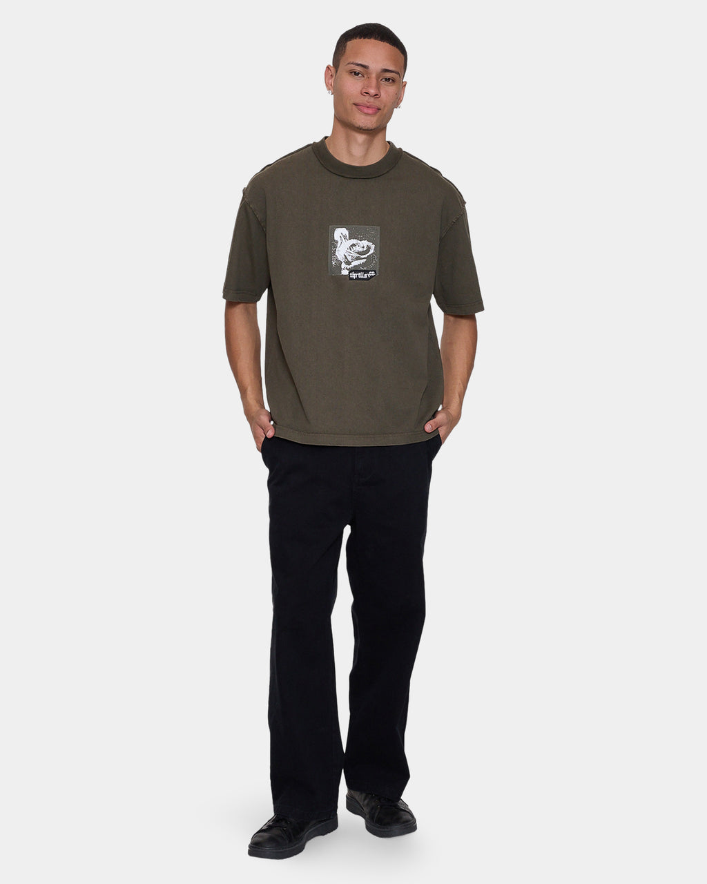 Mens Rose Brigade Oversized Cropped T-Shirt