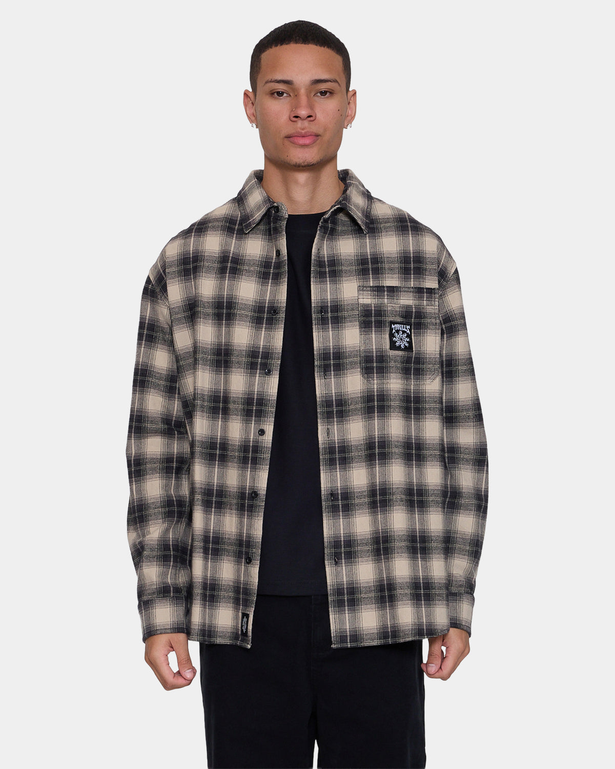 Mens Stagger Barrio Long Sleeve Flannel Shirt