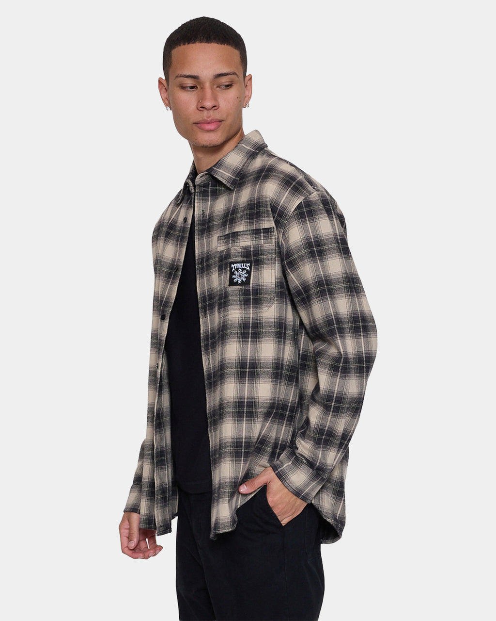Mens Stagger Barrio Long Sleeve Flannel Shirt