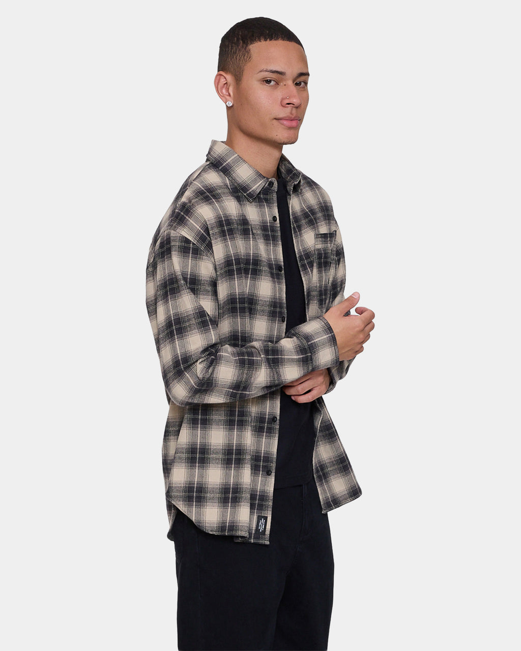 Mens Stagger Barrio Long Sleeve Flannel Shirt