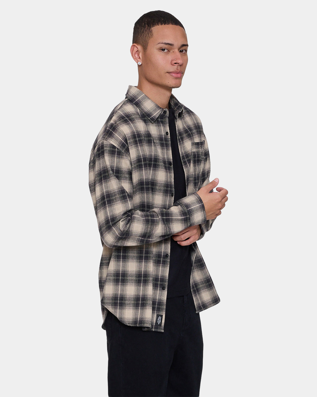 Mens Stagger Barrio Long Sleeve Flannel Shirt
