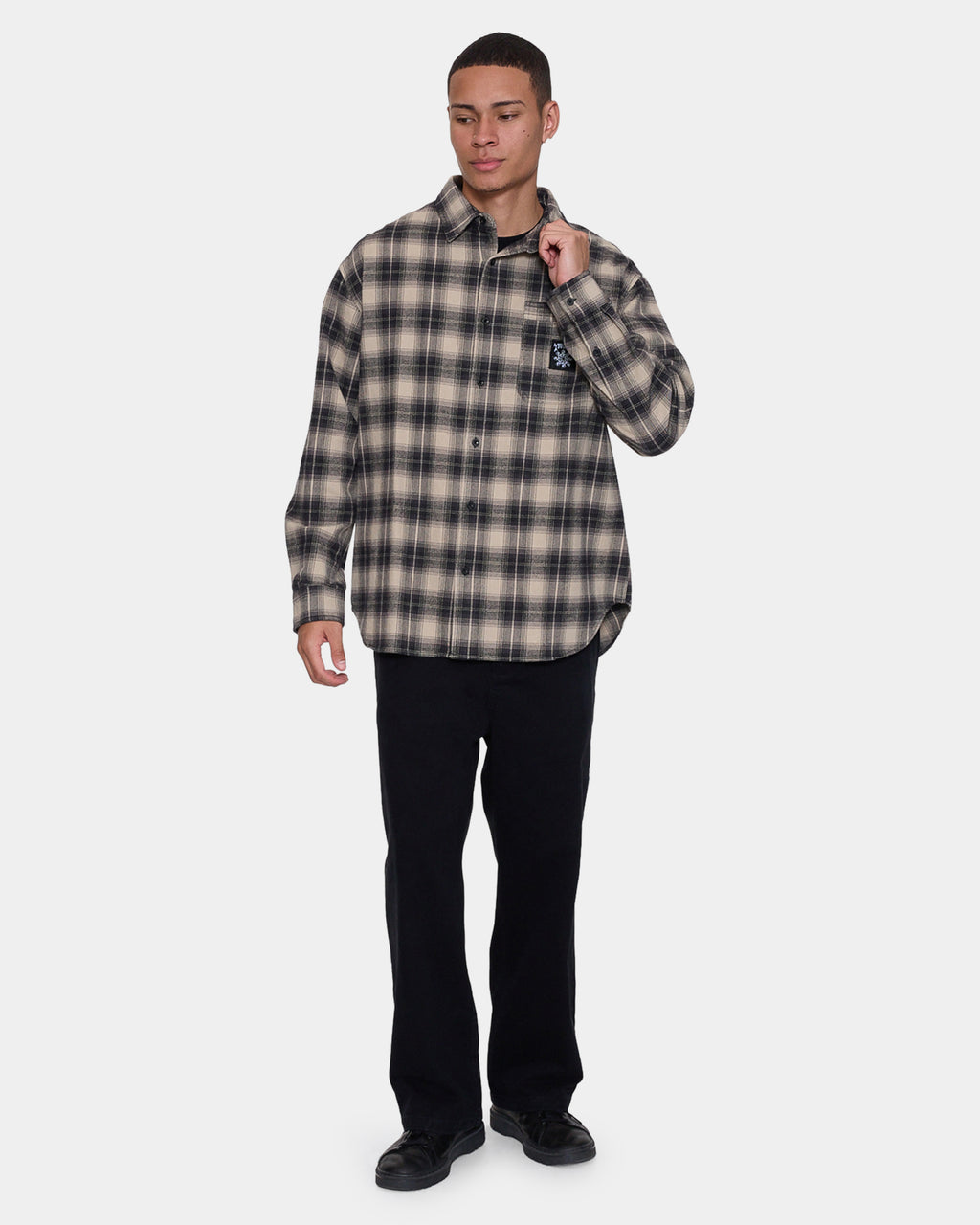 Mens Stagger Barrio Long Sleeve Flannel Shirt