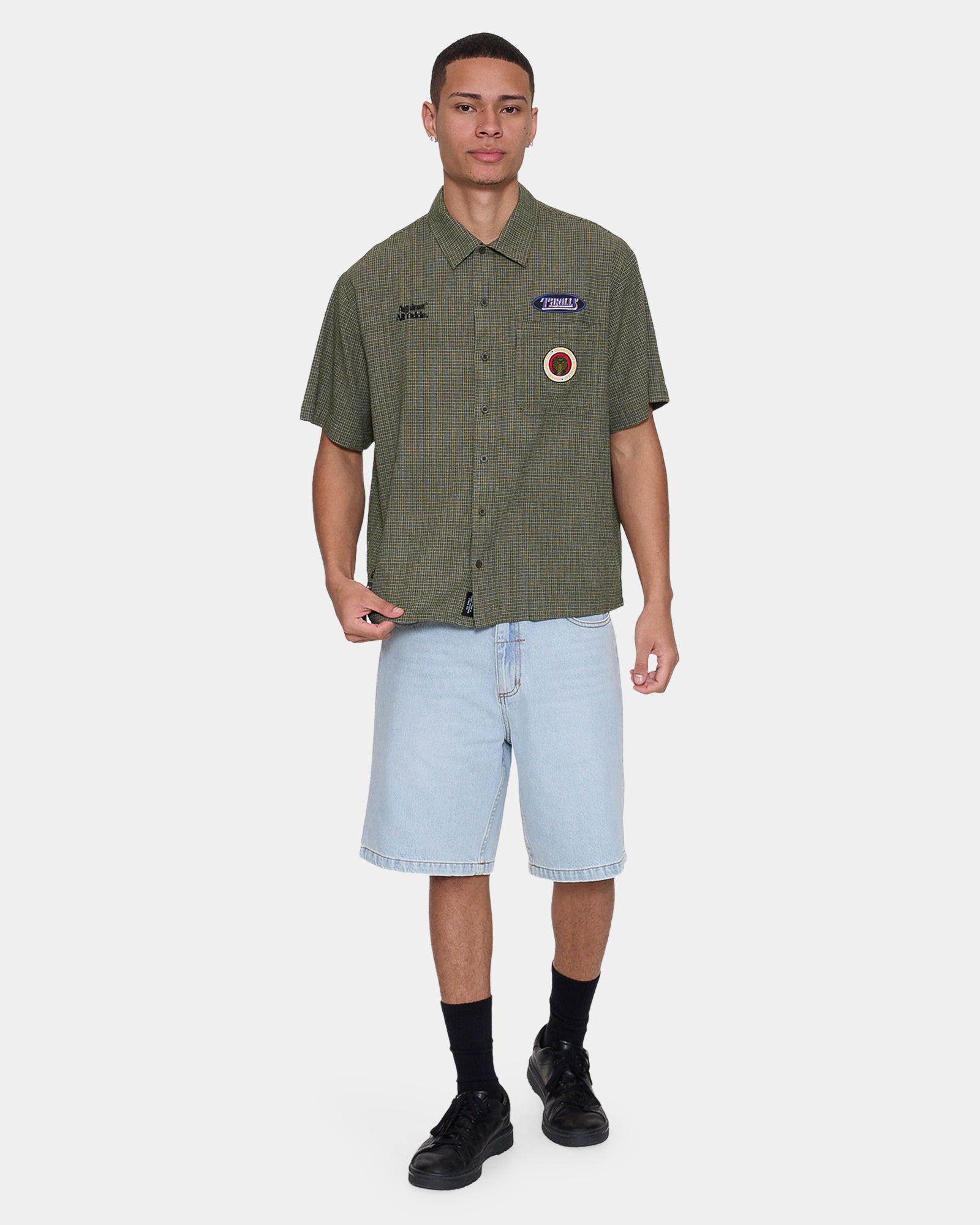 Mens Against All Odds Cropped Short Sleeve Shirt