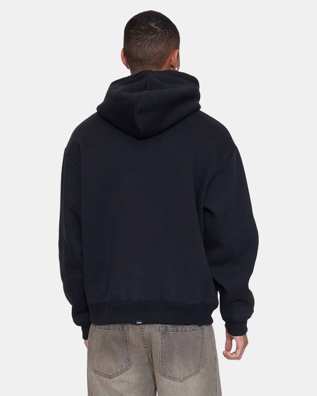 Mens Stagger Slouch Cropped Pullover Hoodie