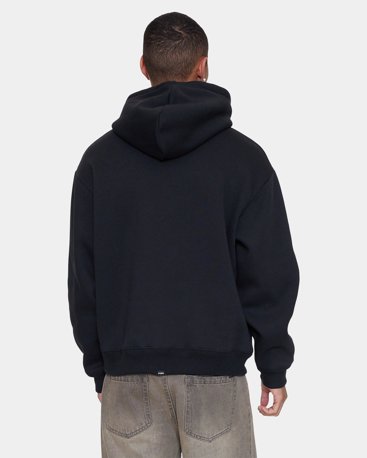 Mens Stagger Slouch Cropped Pullover Hoodie
