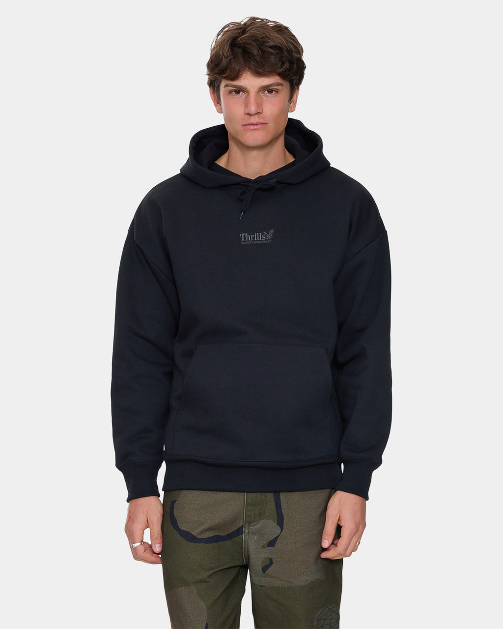 Mens Thrills Union Slouch Pullover Hoodie