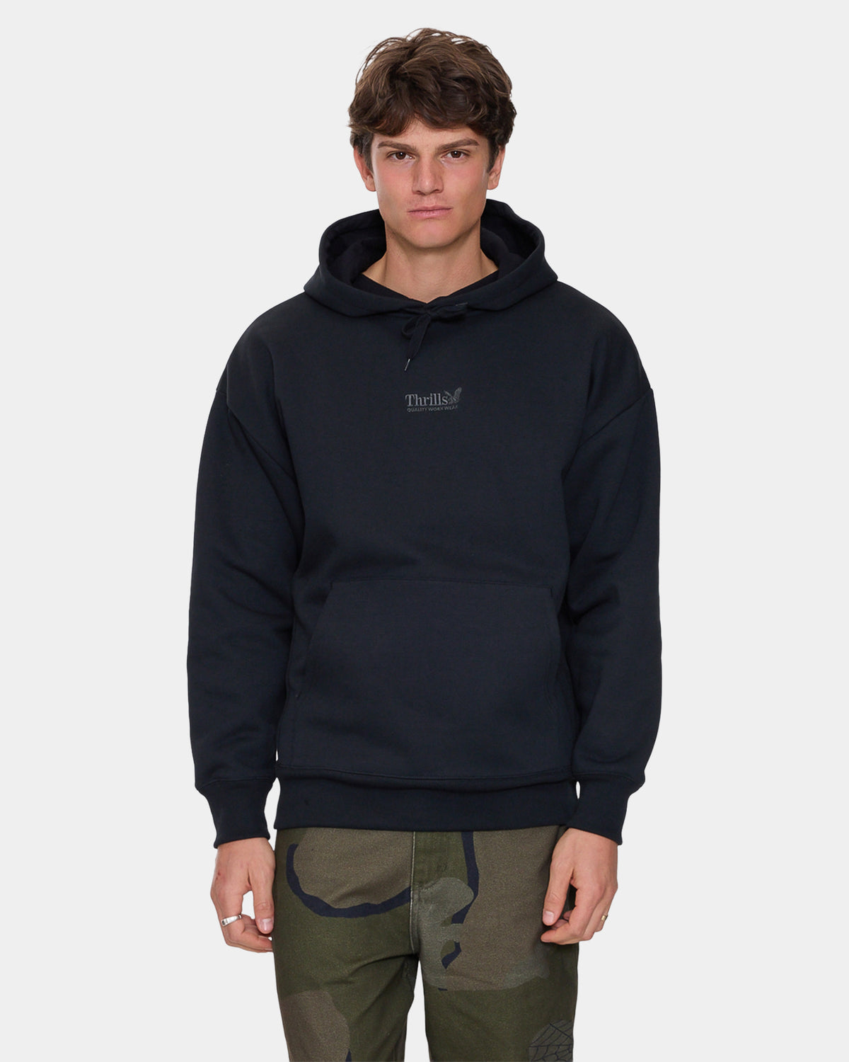 Mens Thrills Union Slouch Pullover Hoodie