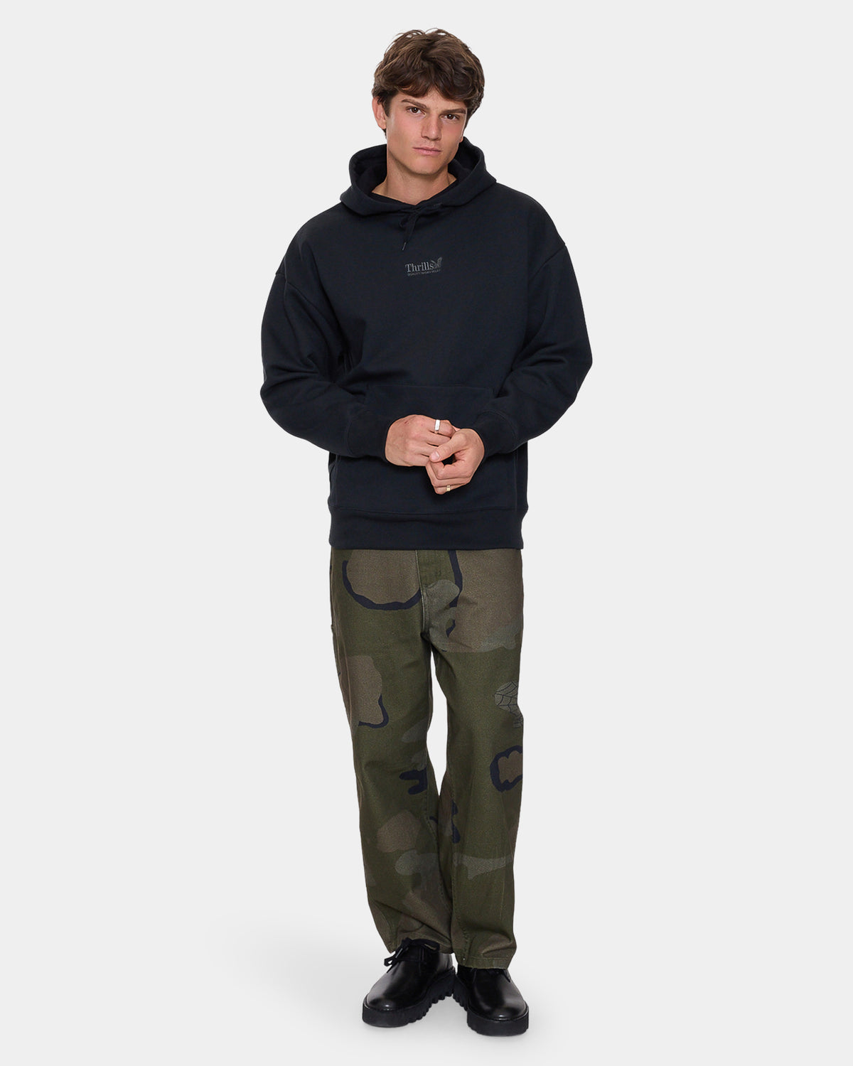 Mens Thrills Union Slouch Pullover Hoodie