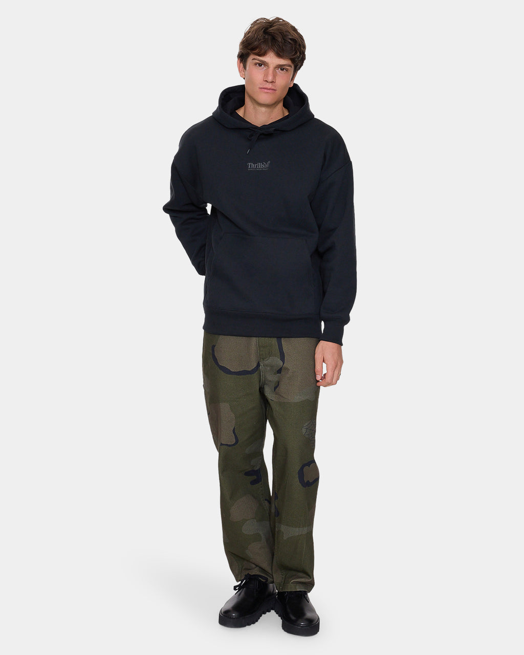 Mens Thrills Union Slouch Pullover Hoodie