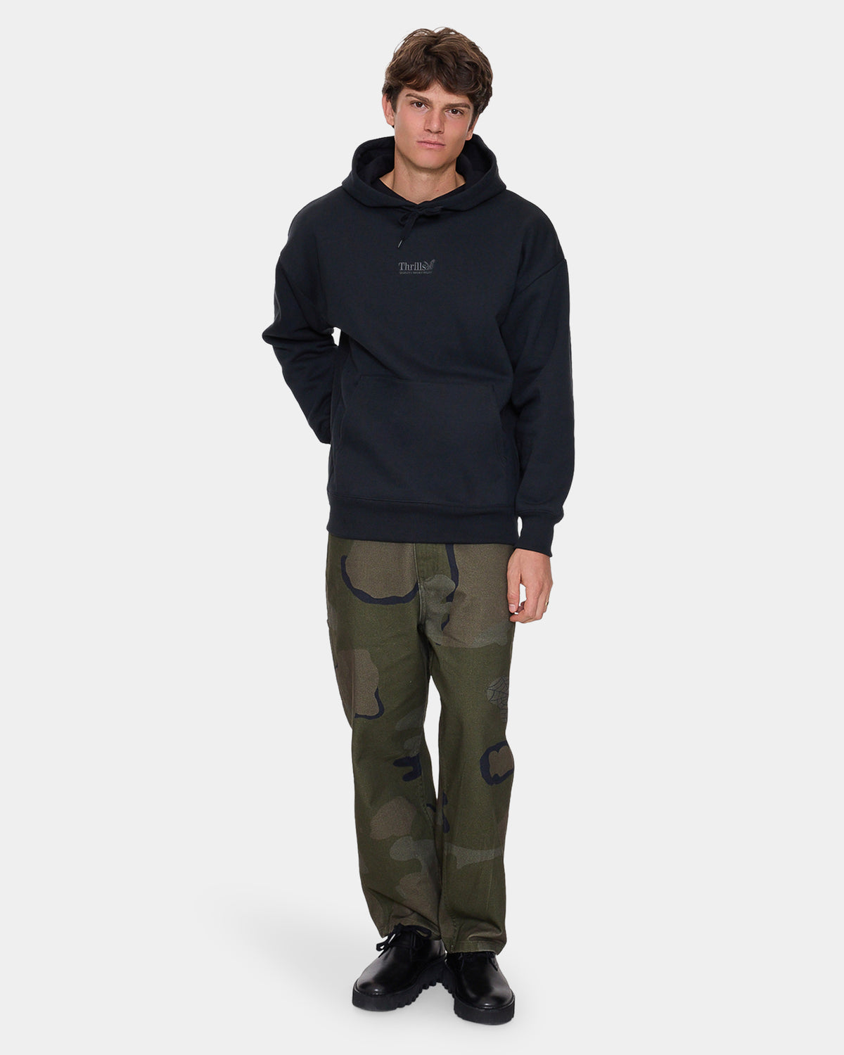 Mens Thrills Union Slouch Pullover Hoodie