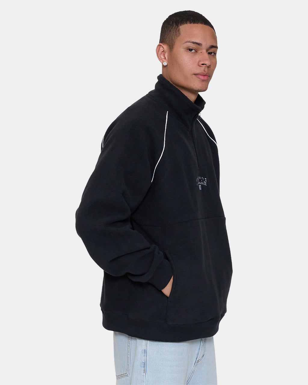 Mens Thrill Of Victory Raglan Quarter Zip Fleece Jumper