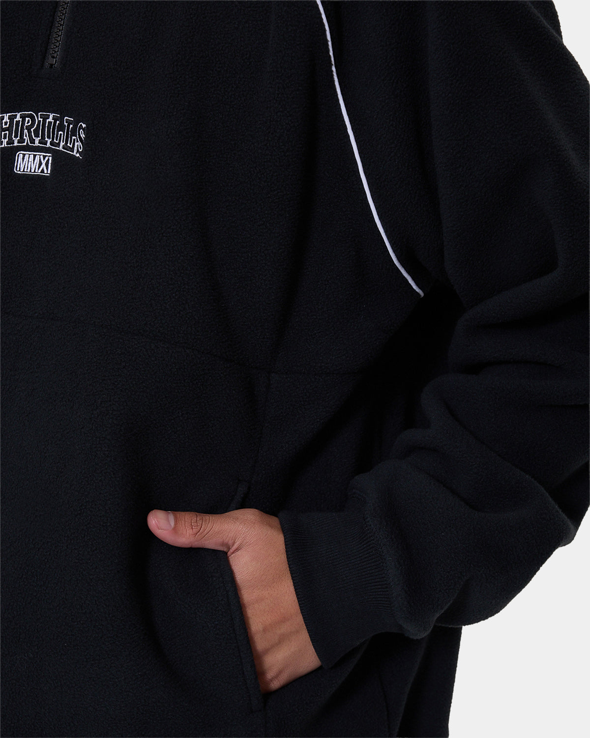 Mens Thrill Of Victory Raglan Quarter Zip Fleece Jumper