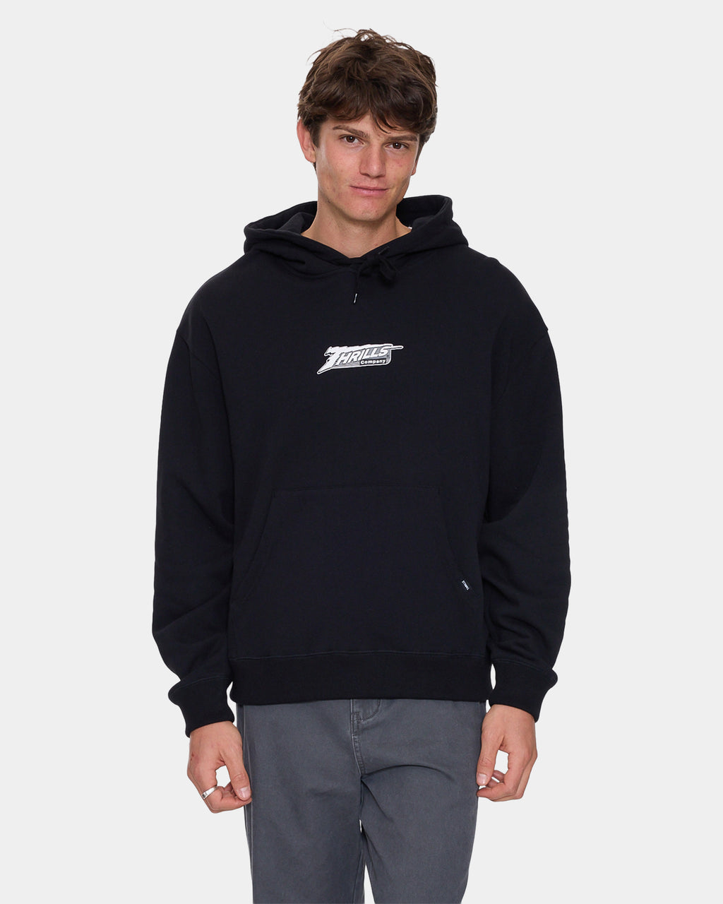 Mens Heavy Voltage Slouch Cropped Pullover Hoodie