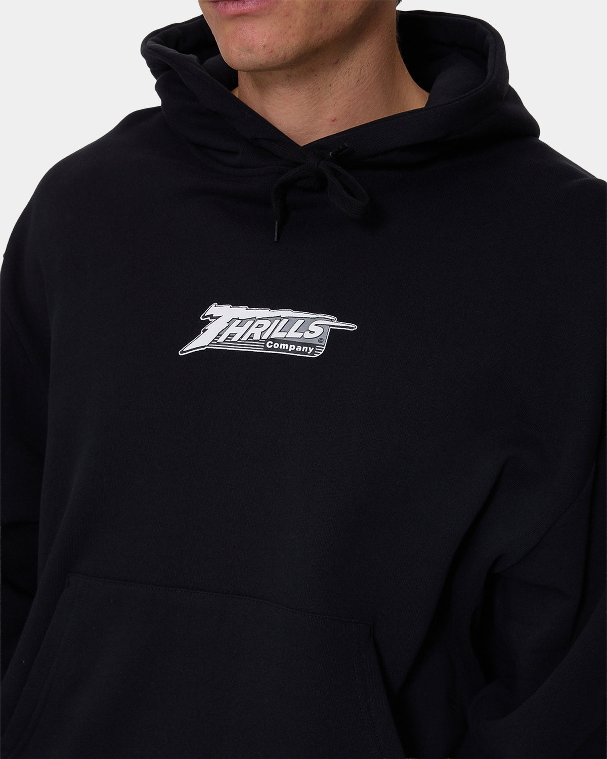 Mens Heavy Voltage Slouch Cropped Pullover Hoodie