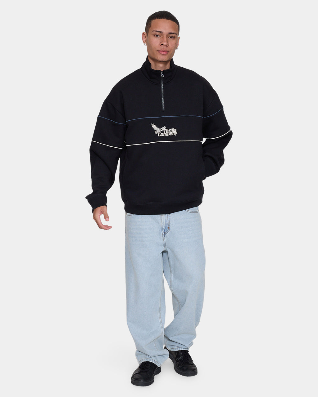 Mens Between Chaos & Calm Quarter Zip Fleece Jumper