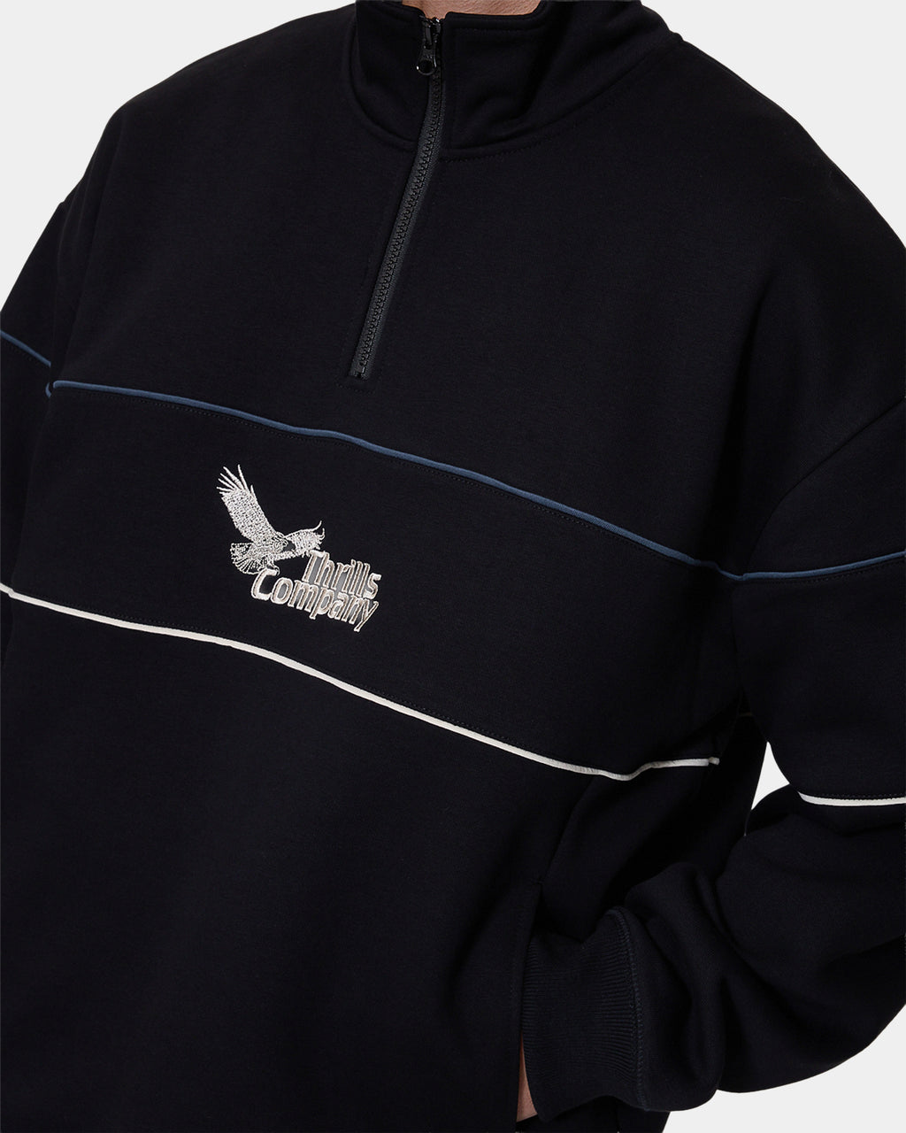 Mens Between Chaos & Calm Quarter Zip Fleece Jumper