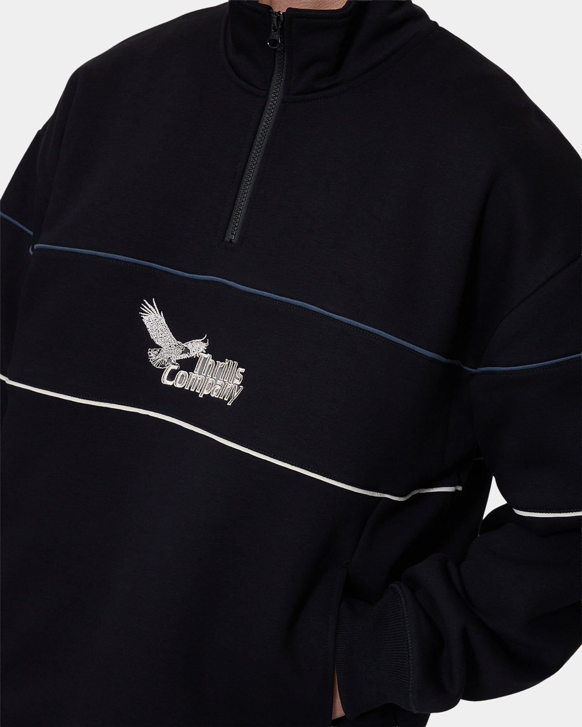 Mens Between Chaos & Calm Quarter Zip Fleece Jumper