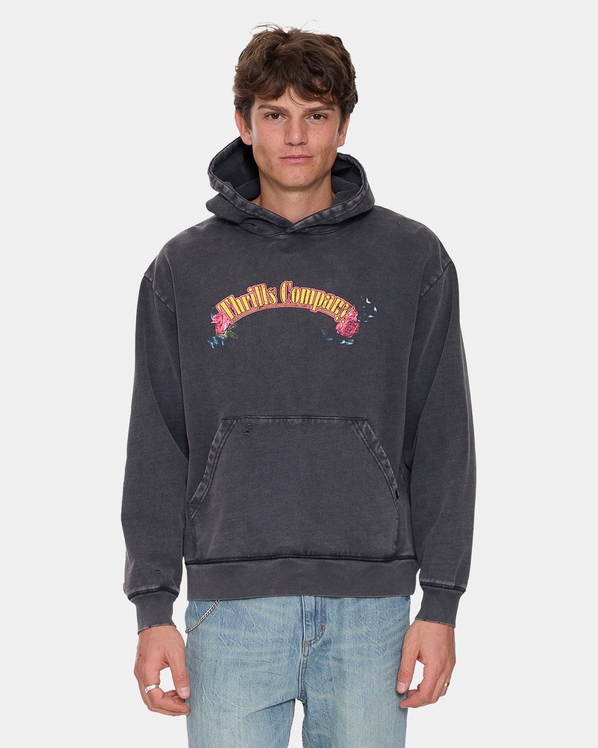 Mens Fury Slouch Cropped Pullover Hoodie
