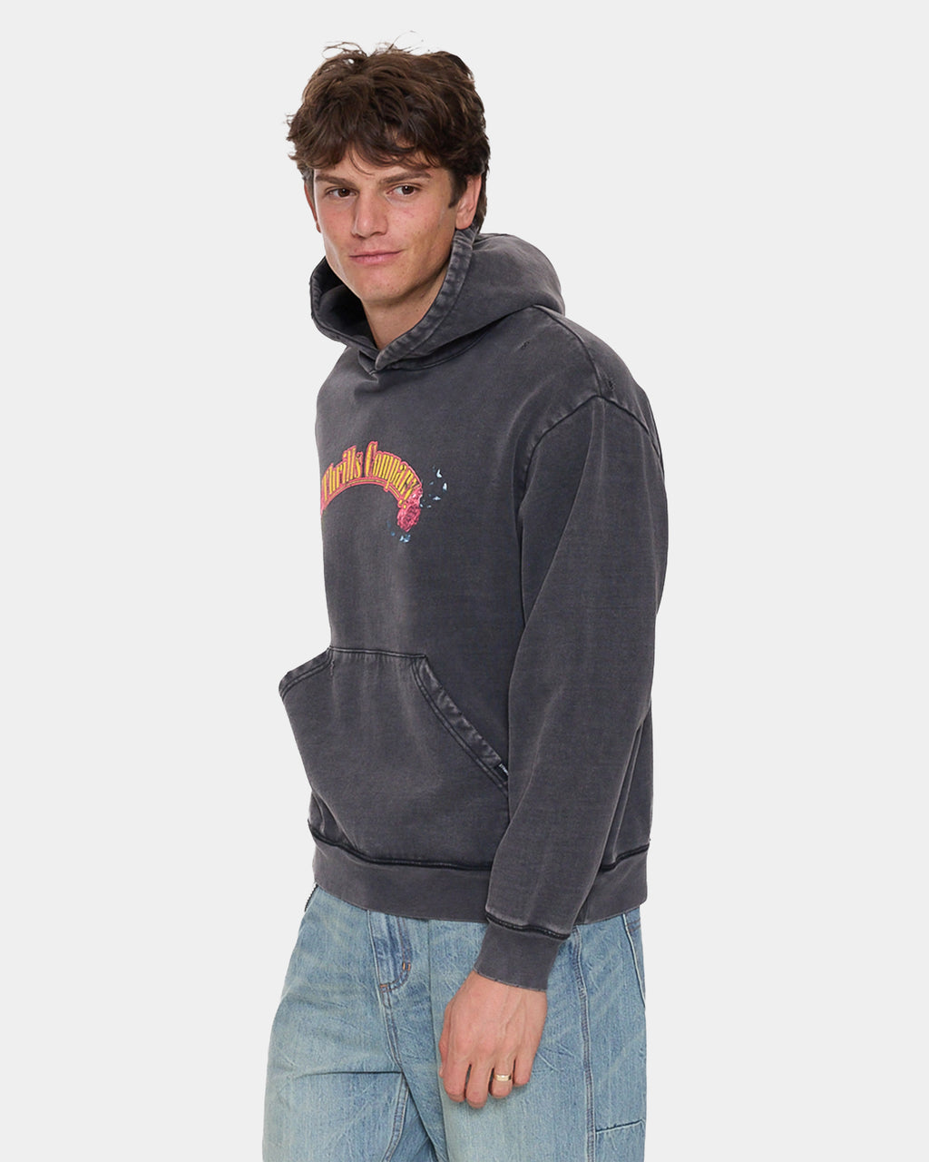 Mens Fury Slouch Cropped Pullover Hoodie
