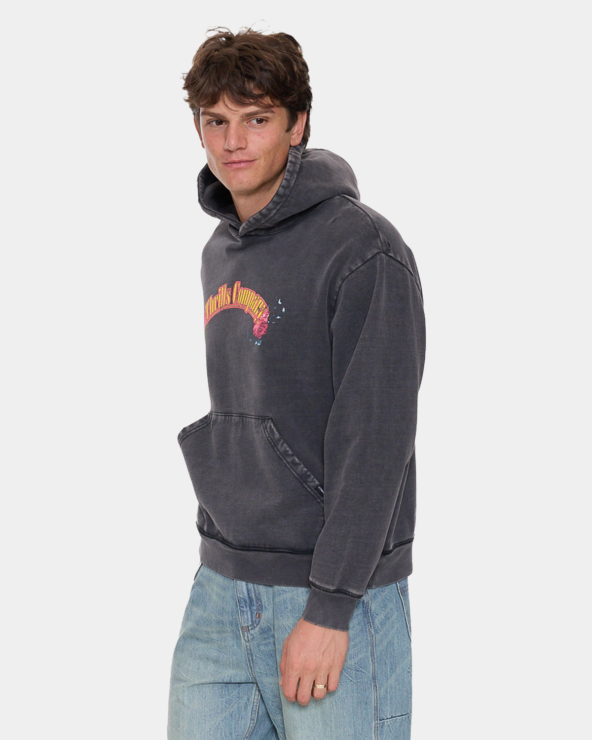 Mens Fury Slouch Cropped Pullover Hoodie