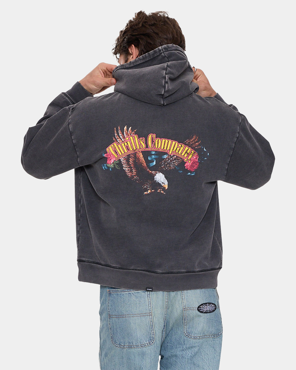 Mens Fury Slouch Cropped Pullover Hoodie