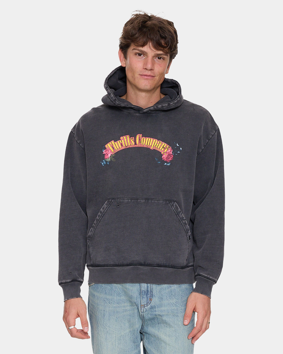 Mens Fury Slouch Cropped Pullover Hoodie