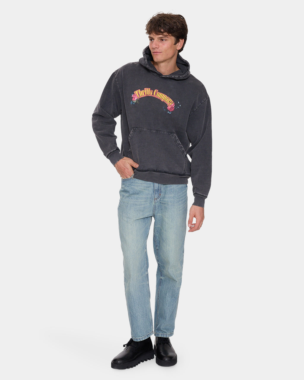 Mens Fury Slouch Cropped Pullover Hoodie