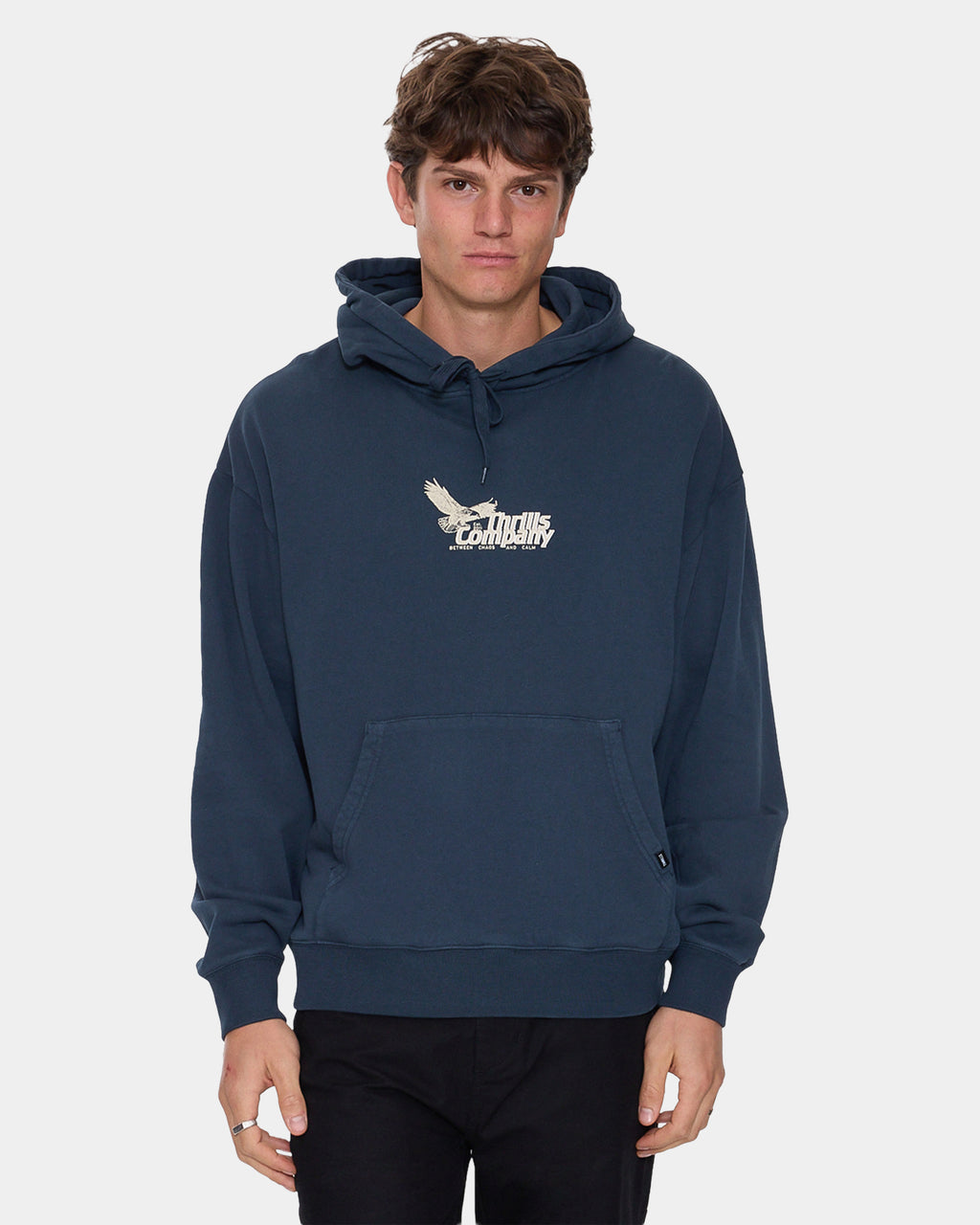 Mens Between Chaos & Calm Slouch Pullover Hoodie