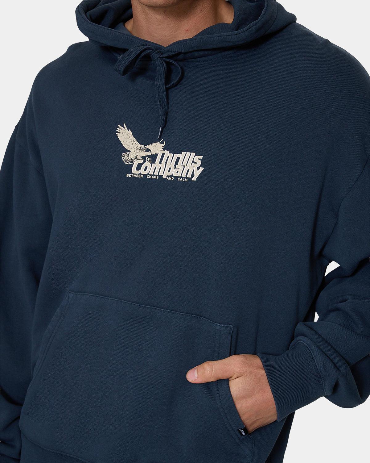 Mens Between Chaos & Calm Slouch Pullover Hoodie