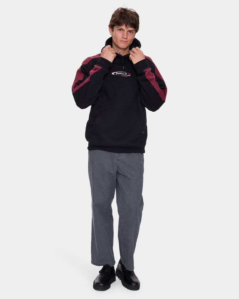 Mens Spectral Raglan Panel Cropped Pullover Hoodie