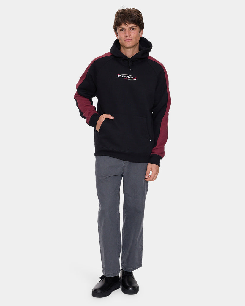 Mens Spectral Raglan Panel Cropped Pullover Hoodie