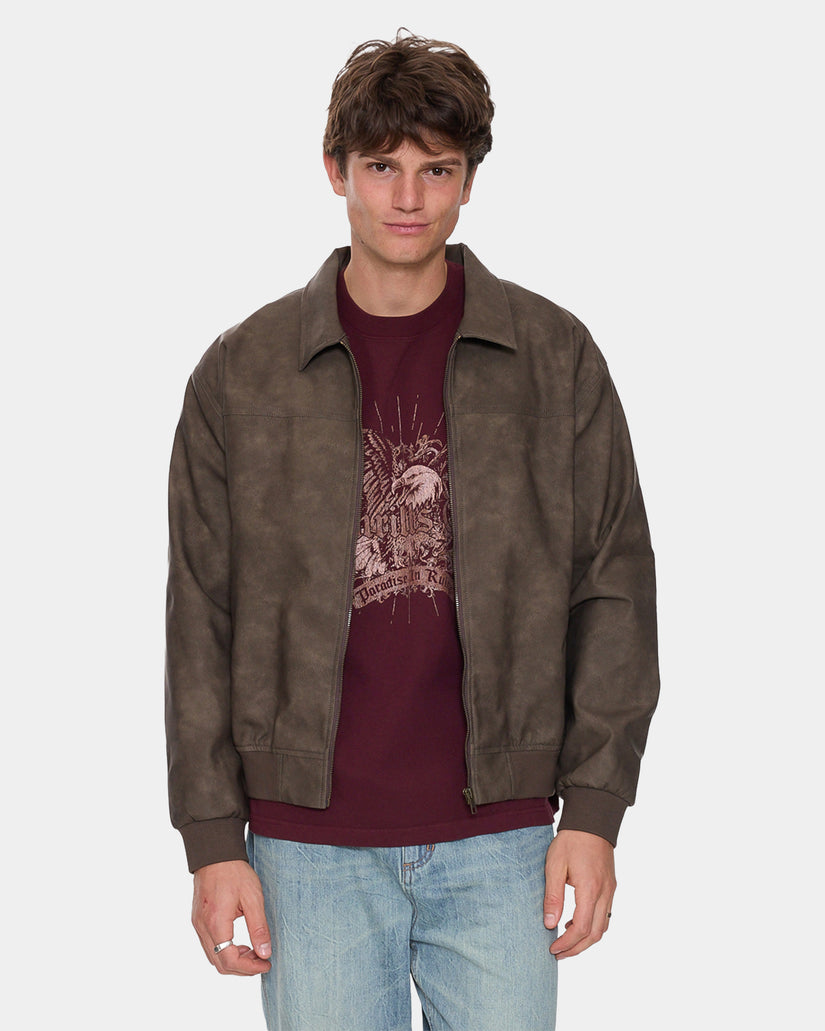 Mens Deep In The Heart Of Byron Leather Jacket