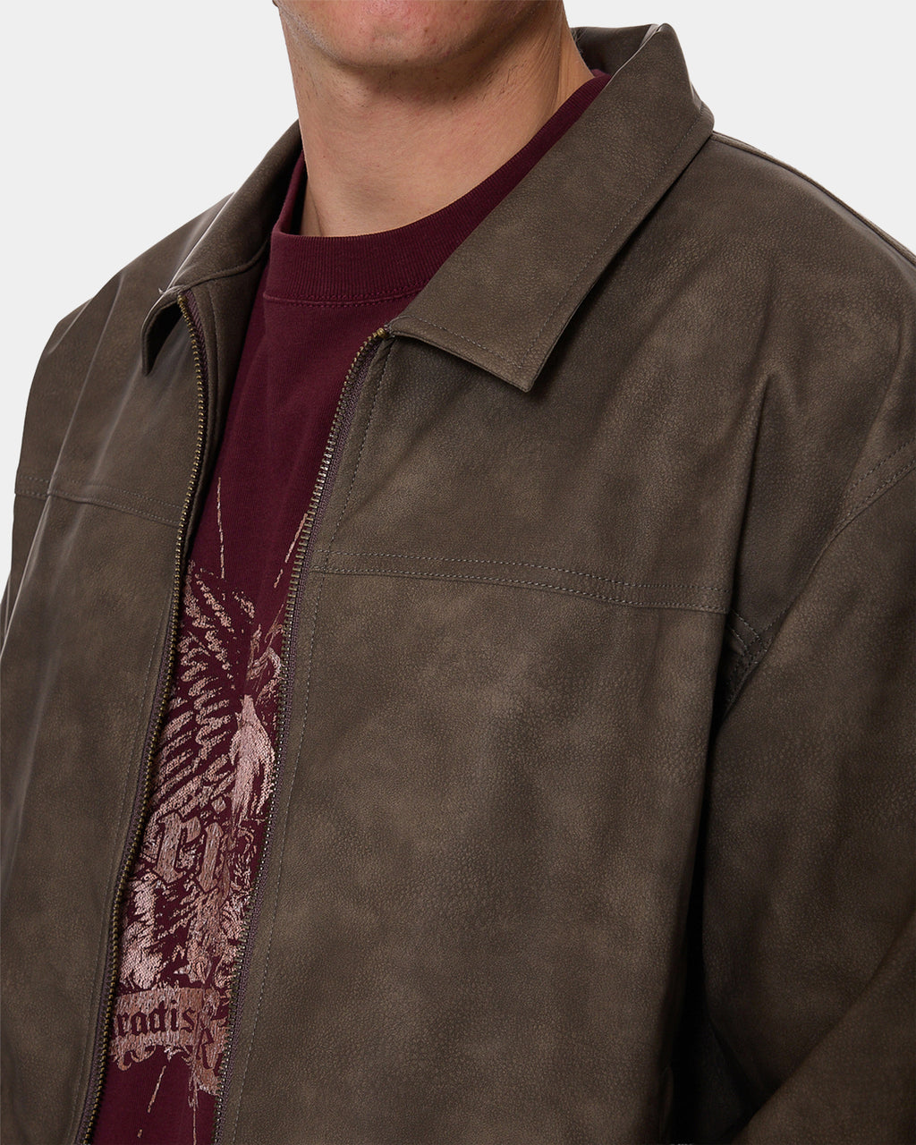 Mens Deep In The Heart Of Byron Leather Jacket
