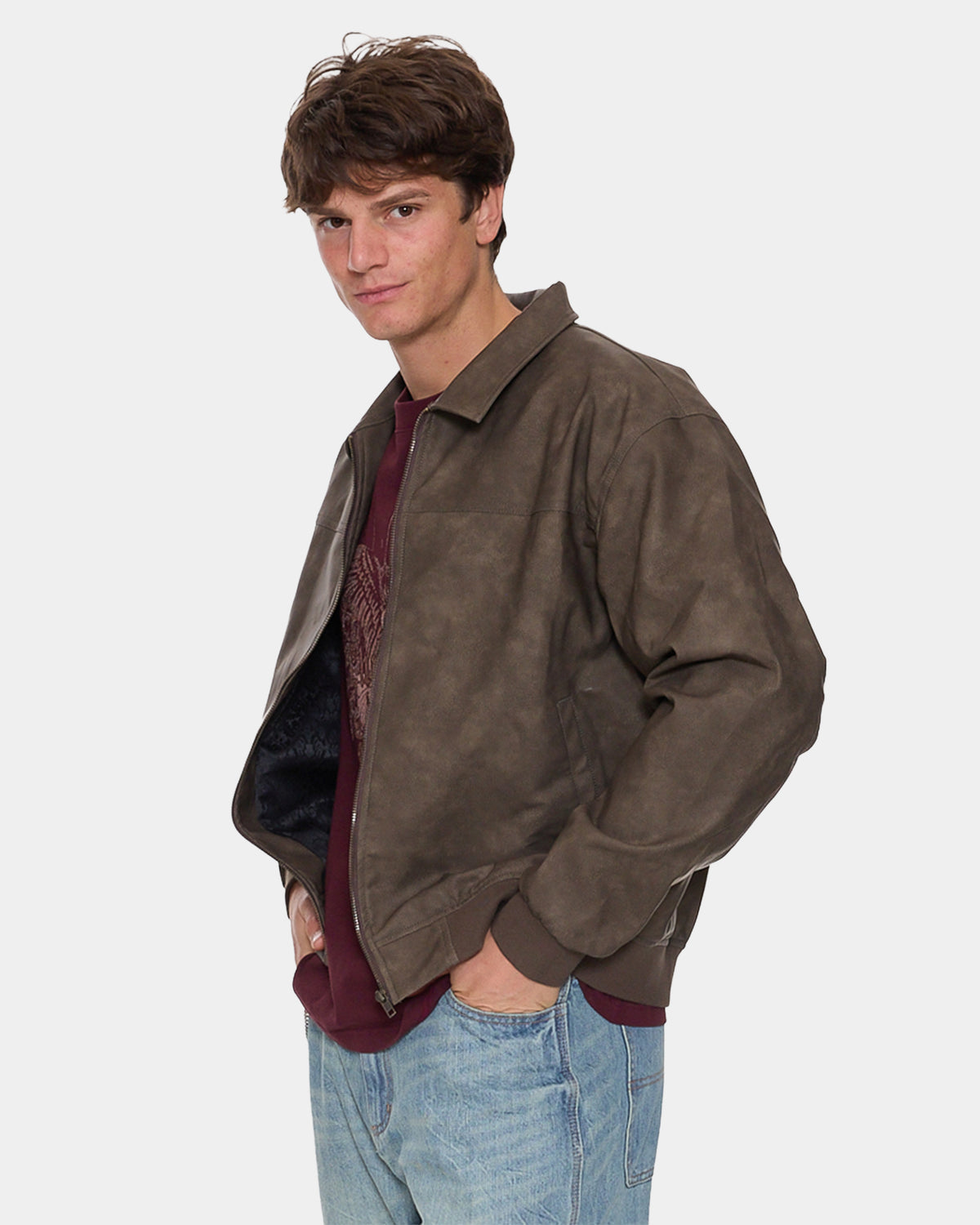 Mens Deep In The Heart Of Byron Leather Jacket