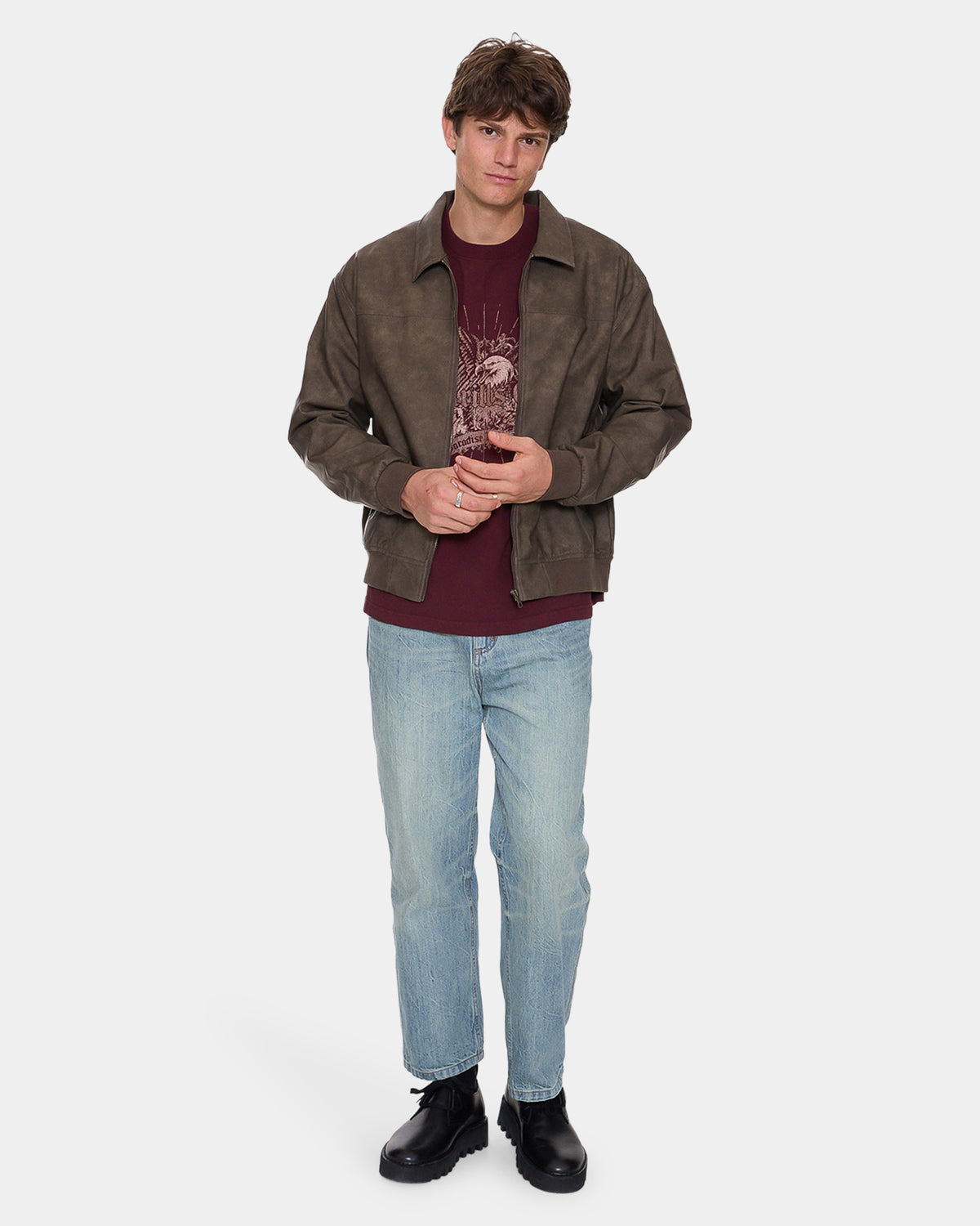Mens Deep In The Heart Of Byron Leather Jacket