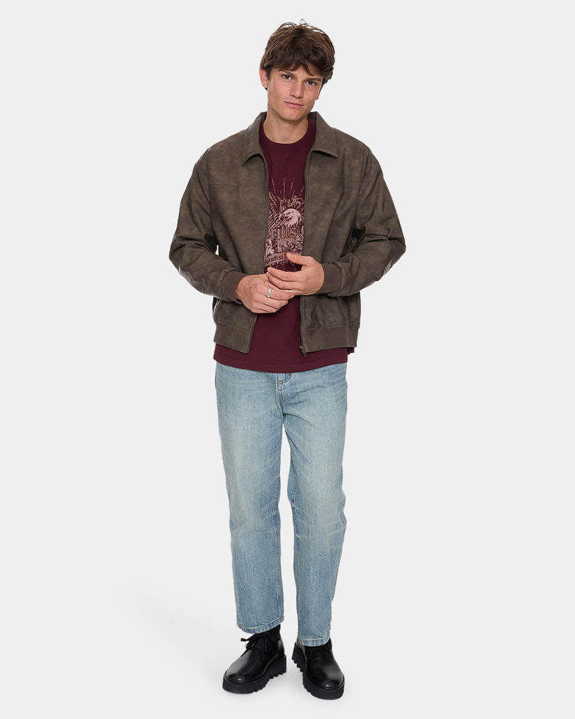 Mens Deep In The Heart Of Byron Leather Jacket