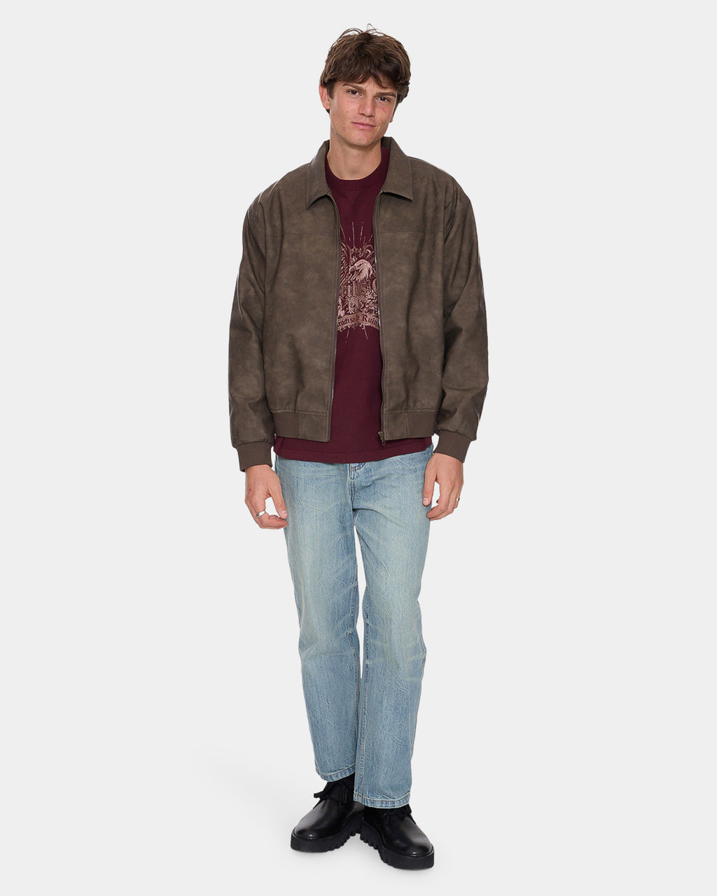 Mens Deep In The Heart Of Byron Leather Jacket