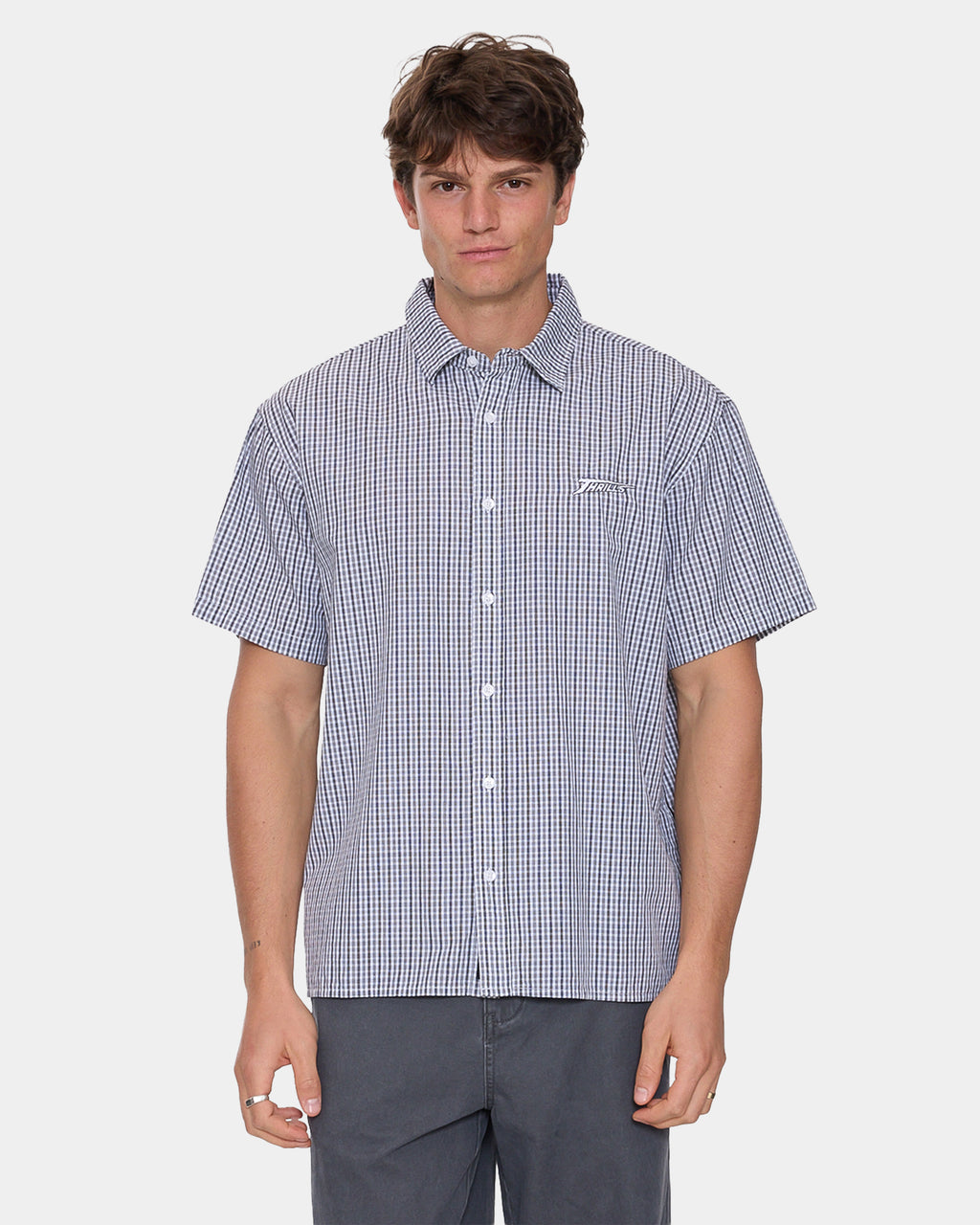 Mens Heavy Voltage Cropped Short Sleeve Shirt