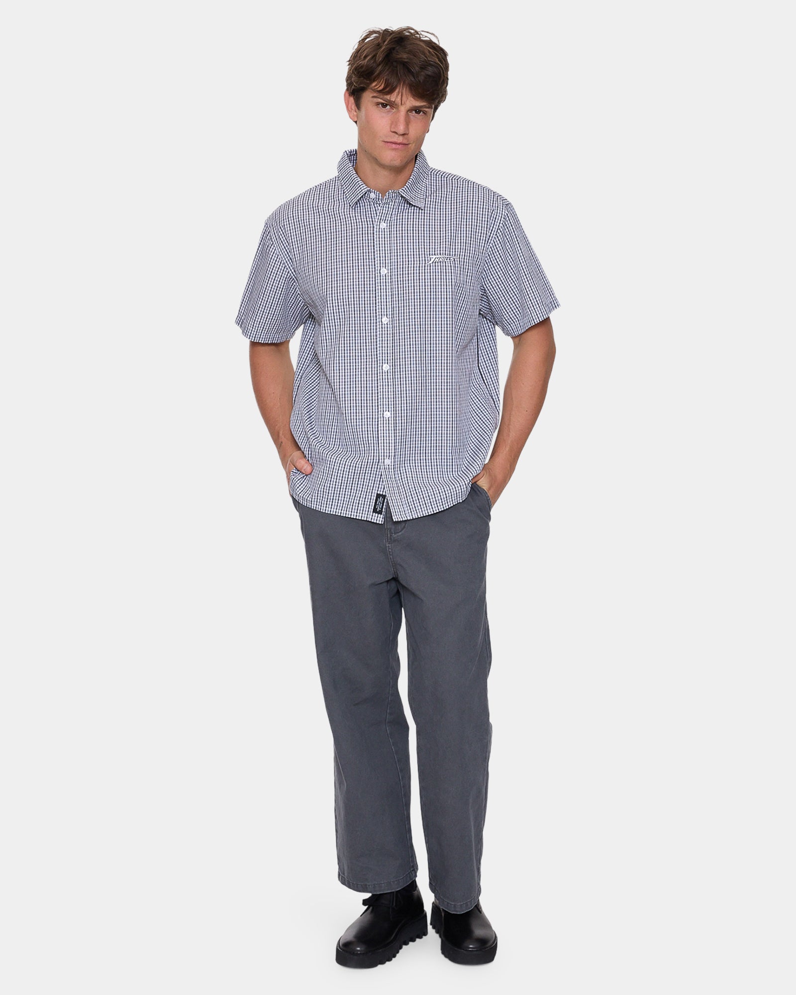 Mens Heavy Voltage Cropped Short Sleeve Shirt