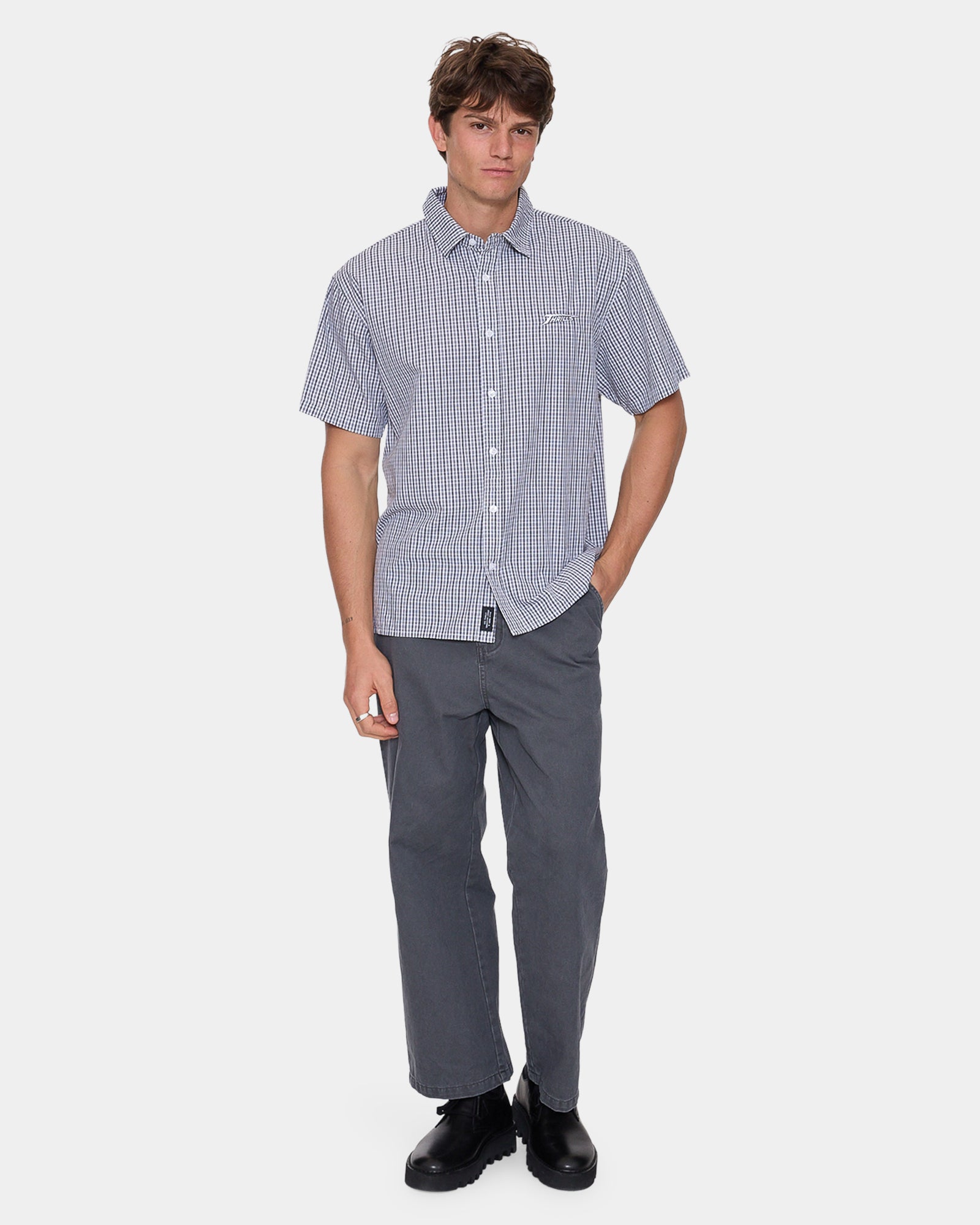 Mens Heavy Voltage Cropped Short Sleeve Shirt