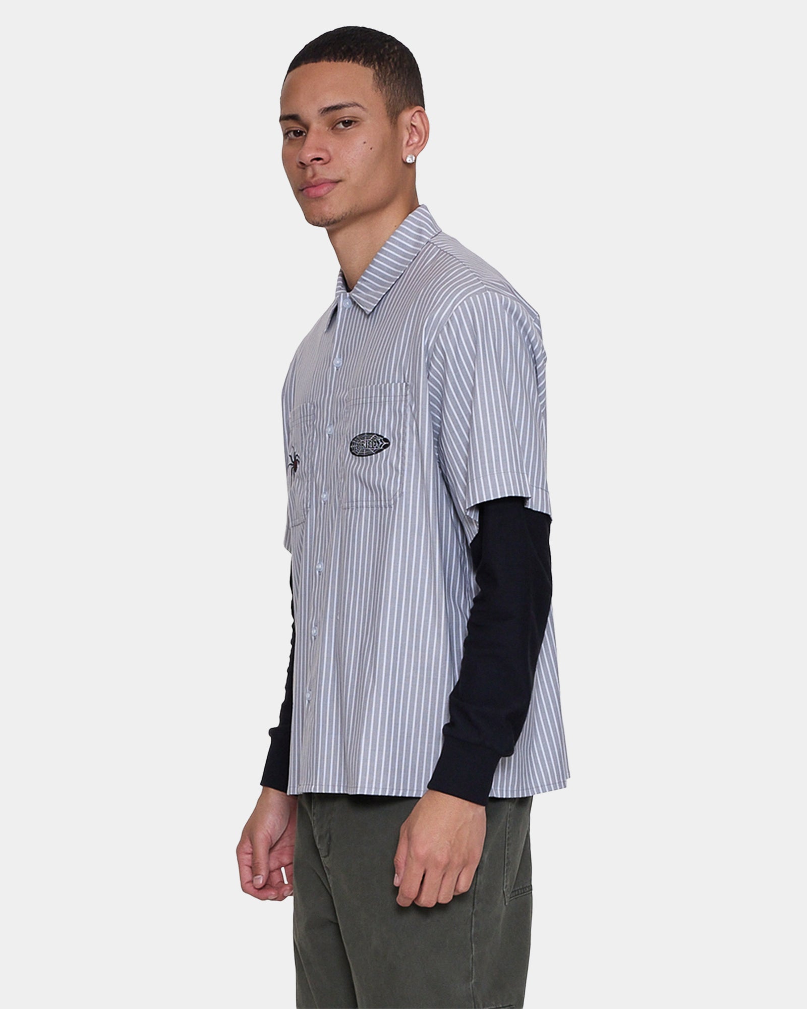 Mens Web Of Deceit Cropped Short Sleeve Shirt
